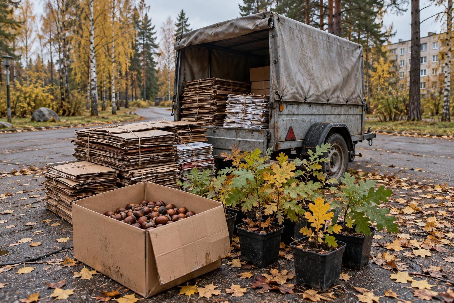 В Сосновом Бору макулатуру меняют на деревья и цветы